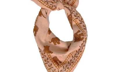 Petit foulard Tigre Pêche – Milinane