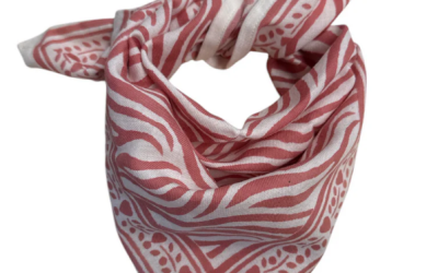 Foulard Zèbre Rose 50 cm – Maison Augustin