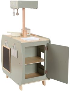 Cuisine bistrot enfant en bois verte