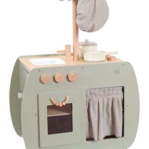 Cuisine bistrot enfant en bois verte