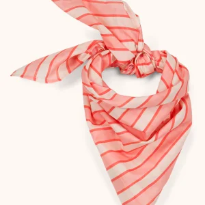 Foulard enfant coton bio Lino rayures rose rouge – Studio Bohème