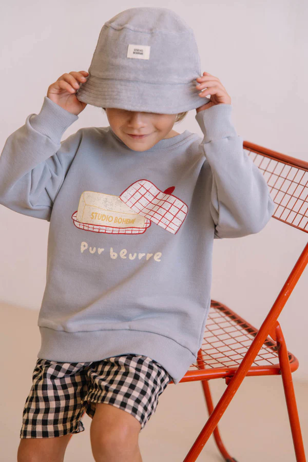 bob enfant coton bio Niko Studio Bohème bleu silver