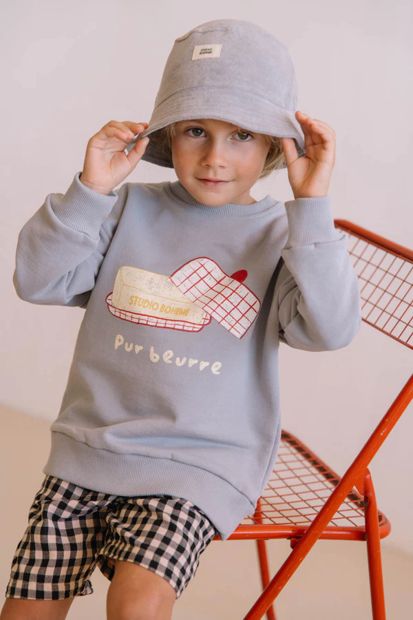 bob enfant coton bio Niko Studio Bohème bleu silver