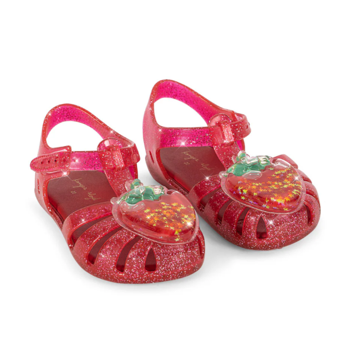 Sandales enfant plage Lilo fraise pailletées – Konges Sløjd