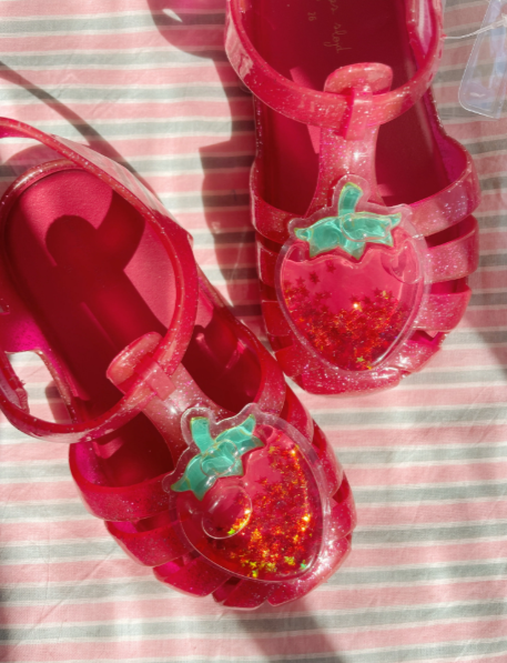 Sandales enfant plage Lilo fraise pailletées – Konges Sløjd