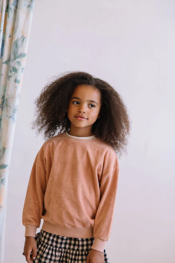 Sweat enfant coton bio Bart dulce beige – Studio Bohème