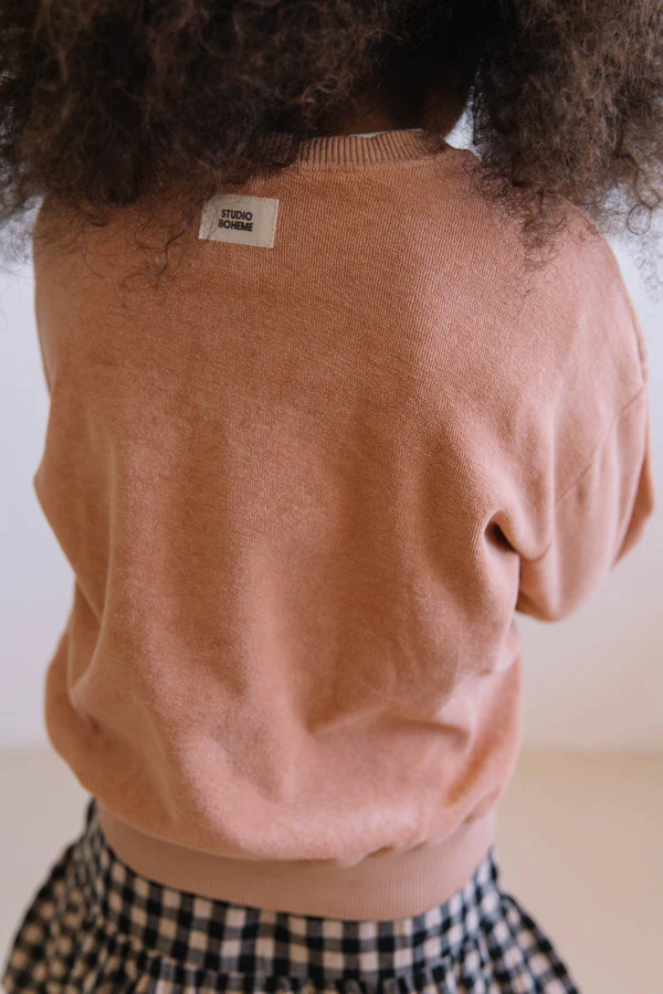 Sweat enfant coton bio Bart dulce beige – Studio Bohème
