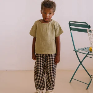 t-shirt enfant coton bio Orso Studio Bohème vert golden