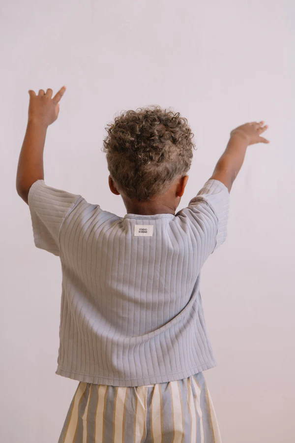 T-shirt enfant coton bio Orso bleu silver – Studio Bohème