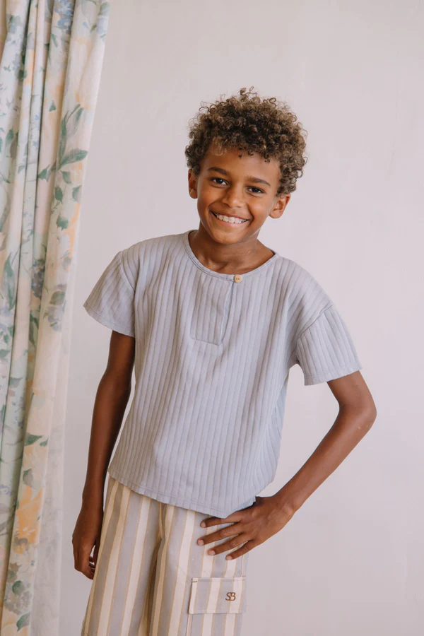 T-shirt enfant coton bio Orso bleu silver – Studio Bohème