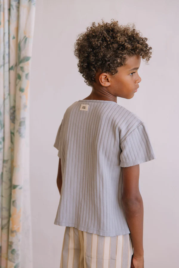 T-shirt enfant coton bio Orso bleu silver – Studio Bohème