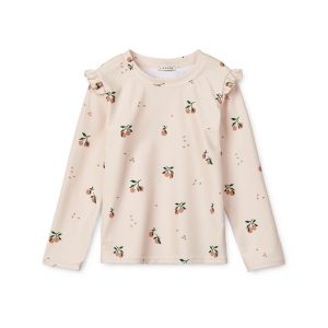 t-shirt anti uv enfant Liewood Tenley peach sea shell manches longues