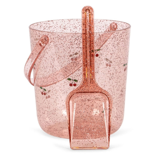 jouet de plage enfant Konges Slojd seau pelle cherry paillettes