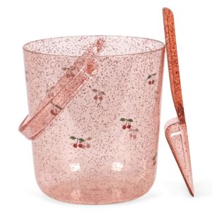 jouet de plage enfant Konges Slojd seau pelle cherry paillettes