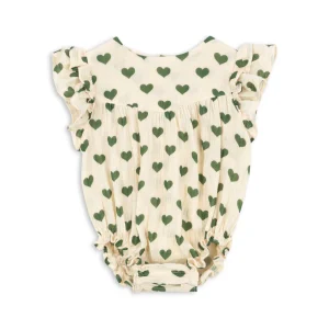 Barboteuse bébé coton bio Coco amour verde – Konges Sløjd