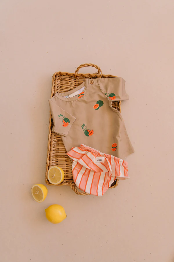 Culotte de bain Mimi rayures rose rouge – Studio Bohème Paris