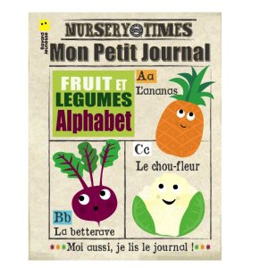 Journal bébé fruits légumes – livre tissu sensoriel