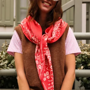 Foulard enfant coton Mysore bandana corail – So Family