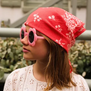 Foulard coton femme Mysore bandana corail – So Family