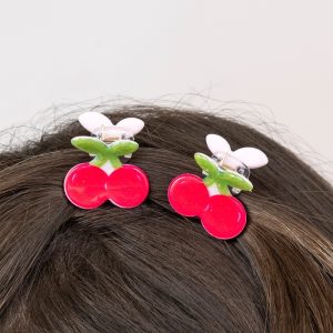 Mini pinces à cheveux cerises scintillantes lot de 2