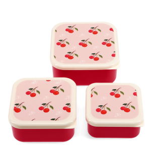 Lot de 3 boîtes à goûter enfant Little Cherry sans BPA
