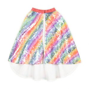 Cape de déguisement enfant arc-en-ciel à sequins multicolore