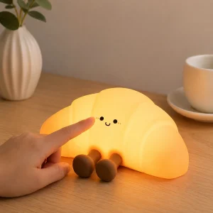 Veilleuse croissant en silicone tactile avec lumière LED