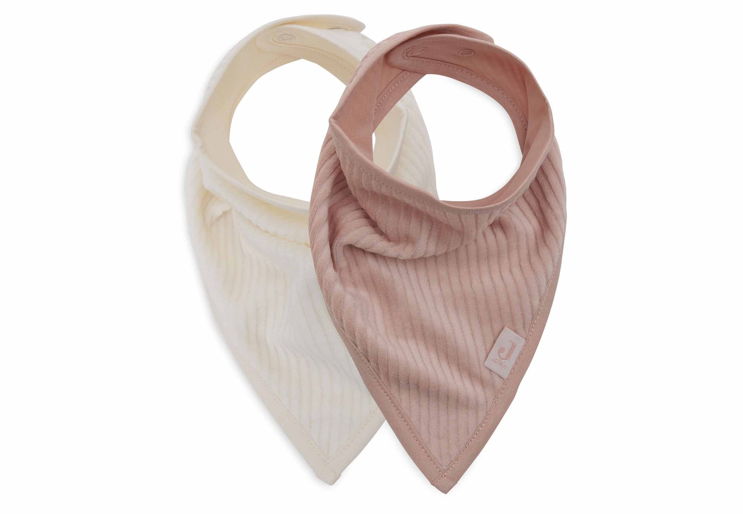 Bavoirs bandana velours côtelé Wild Rose et Ivory (lot de 2) Jollein