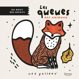 Imagier à toucher Les queues des animaux – Collection Du bout des doigts – Kimane