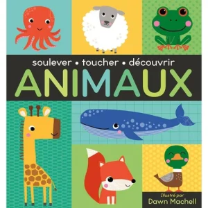 Imagier à toucher et à soulever Animaux – Collection Soulever, toucher, découvrir – 1 2 3 Soleil