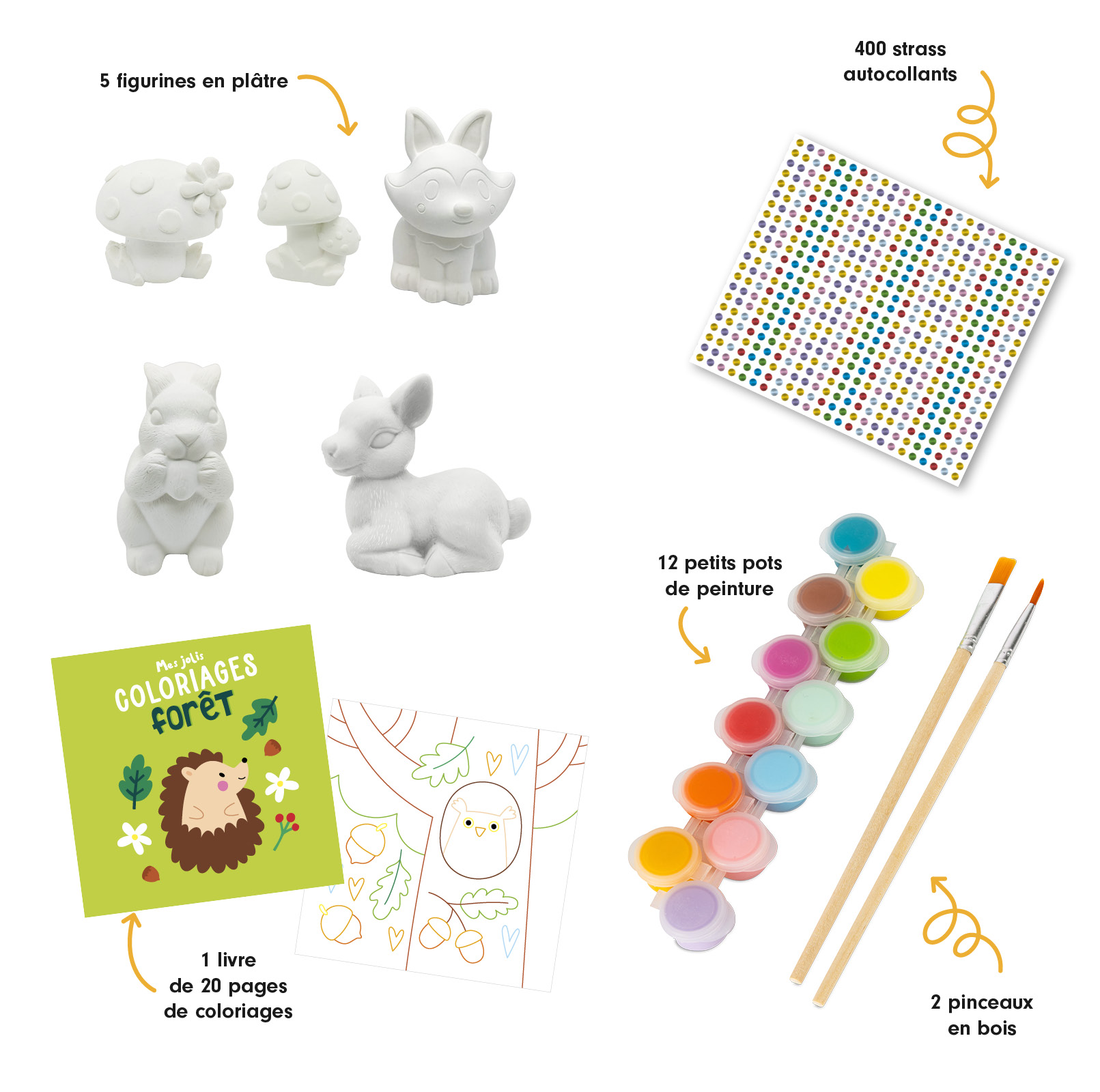 Mes jolies figurines Forêt à peindre – 1 2 3 Soleil