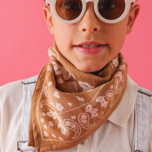 Foulard bébé enfant Bandana camel en coton – Maison Augustin