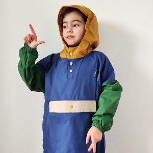 Poncho de pluie enfant bleu rétro Poule Party