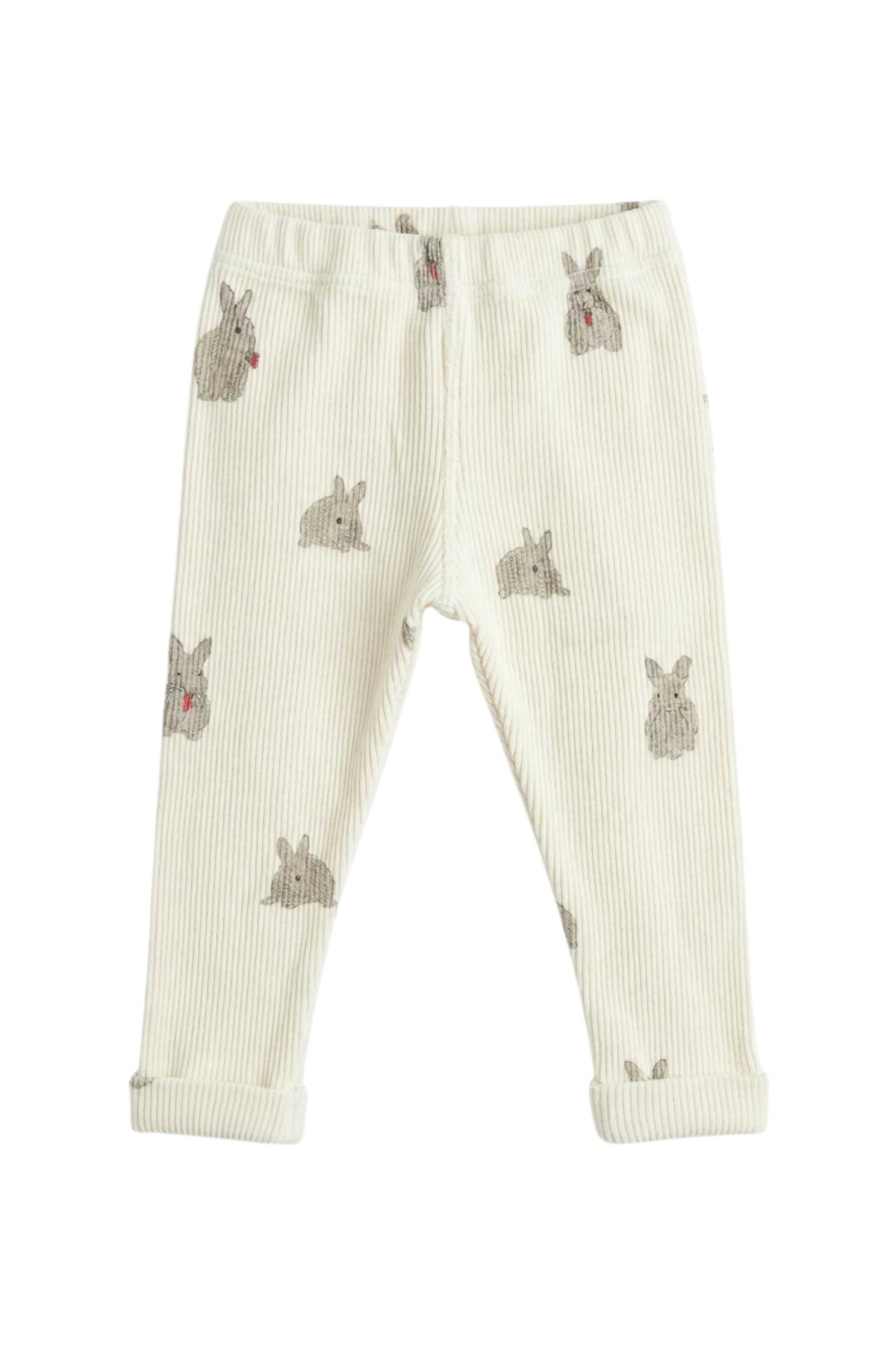 Legging bébé coton bio Rom Pom écru lapins, Studio Bohème