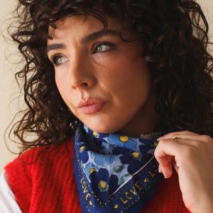Foulard bébé enfant Flower minuit en coton – Maison Augustin