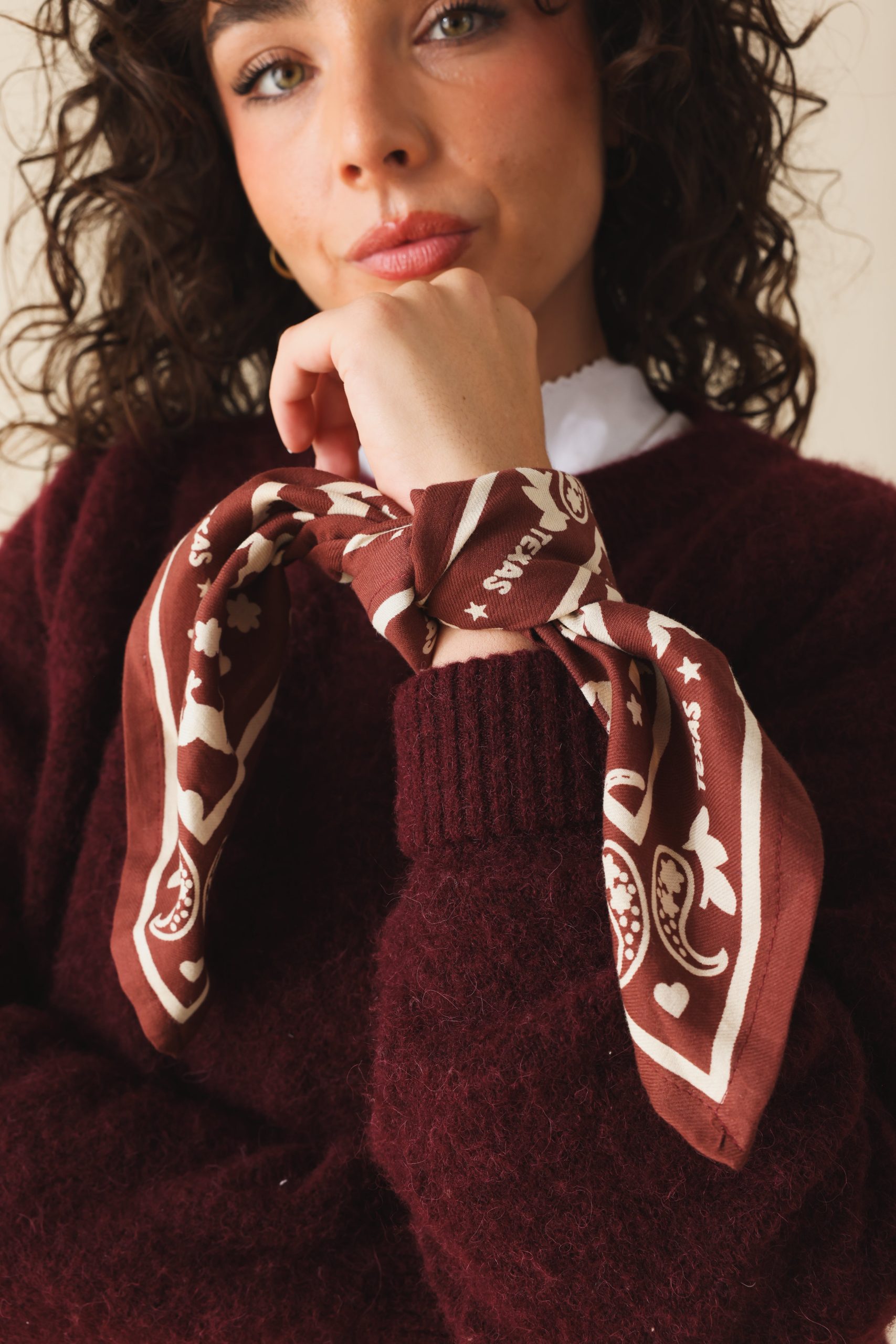 Foulard bébé enfant Cow-boy marron en coton – Maison Augustin