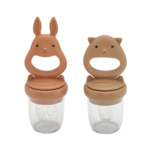 Tétine à fruits bébé en silicone Konges Sløjd amande et terracotta