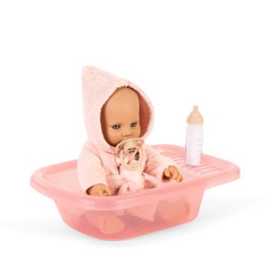 Poupée de bain Isola dans sa baignoire avec peignoir et biberon, Konges Sløjd