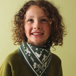 Foulard bébé enfant Cow-boy vert en coton – Maison Augustin