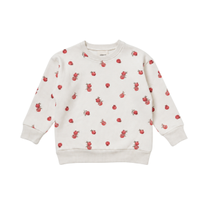 Sweat enfant coton bio Bart écru imprimé grenades, Studio Bohème